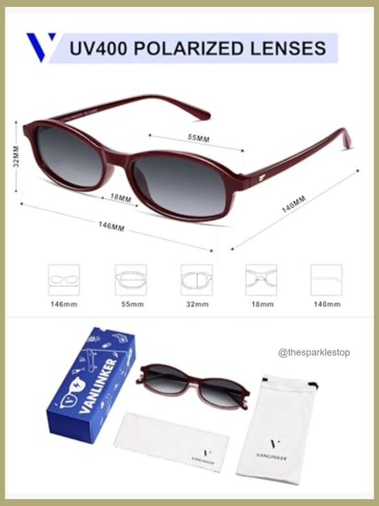 Retro Polarized Rectangular Sunglasses - Small Square Frame Vintage Narrow Thin main image 6